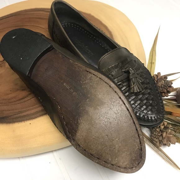Mario De Geraro Woven Leather Loafers Olive Green main image 4
